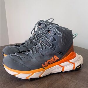 Hoka Men's Athletic Hiking Shoes Gray and Orange